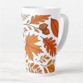 Autumn Botanical - herfstbladeren Latte Mok (Rechterhoek)