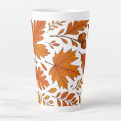Autumn Botanical - herfstbladeren Latte Mok (Voorkant)