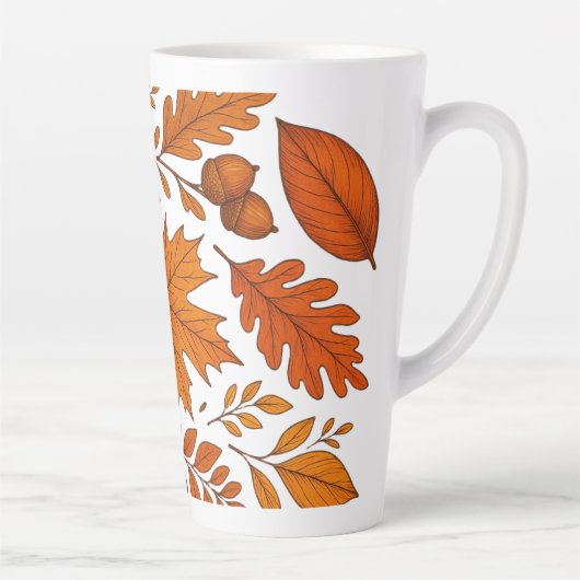 Autumn Botanical - herfstbladeren Latte Mok (Rechts)