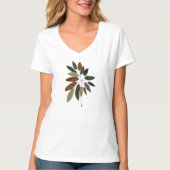 Autumn Botanical Leaf Art T-shirt (Voorkant)