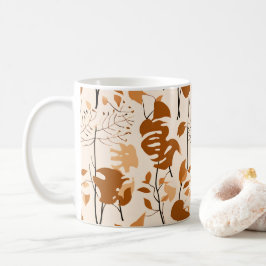 Autumn Botanical Leaves Minimalist Mug Koffiemok