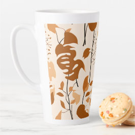 Autumn Botanical Leaves Minimalist Mug Latte Mok