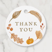 Autumn Botanical Whimsy Herfst Baby shower Bedankjes Labels (Voorkant)