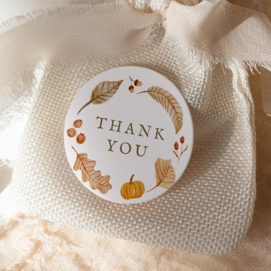 Autumn Botanical Whimsy Herfst Baby shower Favor Ronde Sticker