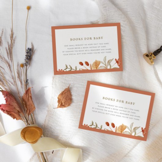Autumn Botanical Whimsy Herfst Baby shower Informatiekaartje