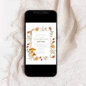 Autumn Botanical Whimsy Herfst Baby shower Kaart