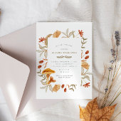 Autumn Botanical Whimsy Herfst Baby shower Kaart
