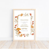 Autumn Botanical Whimsy Herfst Baby shower Welkom Poster