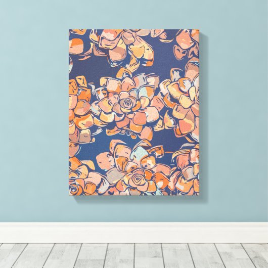 Autumn Botanicals in de "Earthy Neutrals" en "Navy Canvas Afdruk (Insitu (Houten vloer))