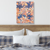 Autumn Botanicals in de "Earthy Neutrals" en "Navy Canvas Afdruk (Insitu (Slaapkamer))