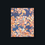 Autumn Botanicals in de "Earthy Neutrals" en "Navy Canvas Afdruk<br><div class="desc">Een vette botanische vormgeving van bloemrosetten in een rijk herfstkleurenpalet van blauwen beige.</div>