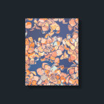 Autumn Botanicals in de "Earthy Neutrals" en "Navy Canvas Afdruk<br><div class="desc">Een vette botanische vormgeving van bloemrosetten in een rijk herfstkleurenpalet van blauwen beige.</div>