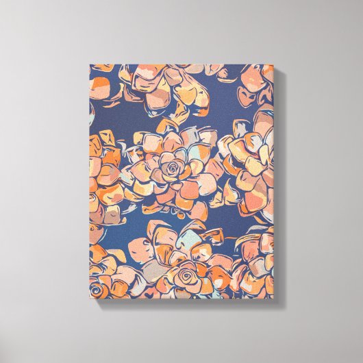 Autumn Botanicals in de "Earthy Neutrals" en "Navy Canvas Afdruk (Voorkant)