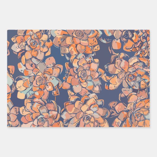 Autumn Botanicals in de "Earthy Neutrals" en "Navy Inpakpapier Vel (Voorkant 2)