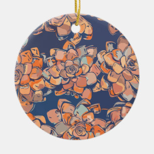 Autumn Botanicals in de "Earthy Neutrals" en "Navy Keramisch Ornament