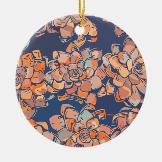 Autumn Botanicals in de "Earthy Neutrals" en "Navy Keramisch Ornament (Voorkant)
