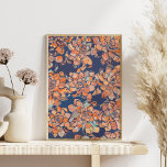 Autumn Botanicals in de "Earthy Neutrals" en "Navy Poster<br><div class="desc">Een vette botanische vormgeving van bloemrosetten in een rijk herfstkleurenpalet van blauwen beige.</div>