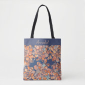 Autumn Botanicals in de "Earthy Neutrals" en "Navy Tote Bag (Voorkant)