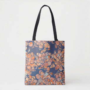 Autumn Botanicals in de "Earthy Neutrals" en "Navy Tote Bag