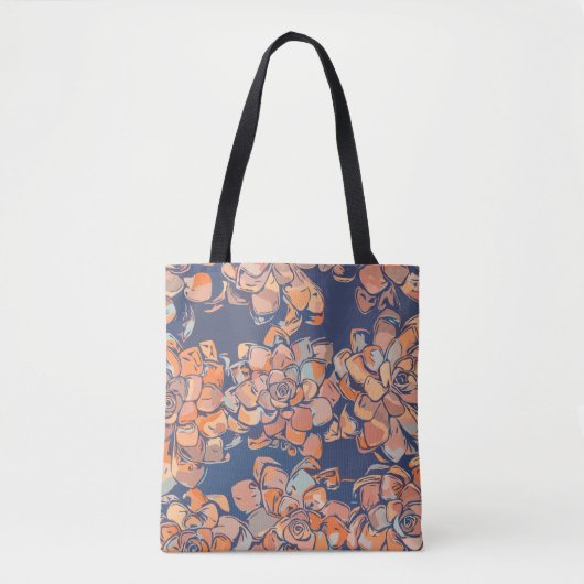 Autumn Botanicals in de "Earthy Neutrals" en "Navy Tote Bag (Voorkant)