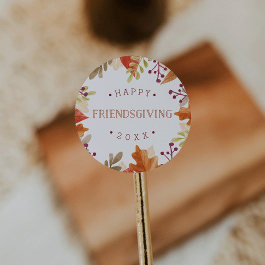Autumn Bounty | Happy Friendsgiving Ronde Sticker