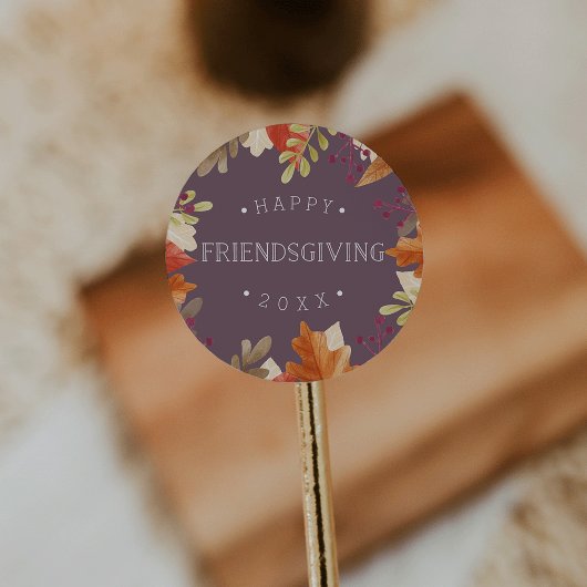 Autumn Bounty | Happy Friendsgiving Ronde Sticker