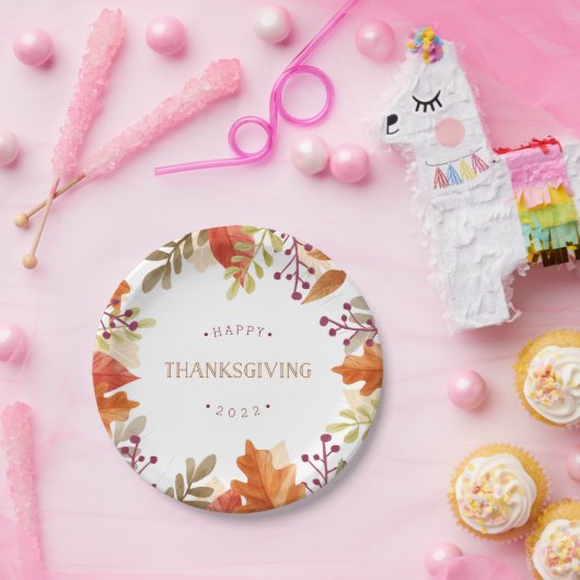 Autumn Bounty | Happy Thanksgiving Papieren Bordje (Feest)