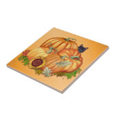 Autumn Bounty Pumpkins Cat Tegeltje (Zijkant)