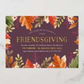 Autumn Bounty | Thanksgiving Friendsgiving Dinner Folie Uitnodiging (Voorkant)