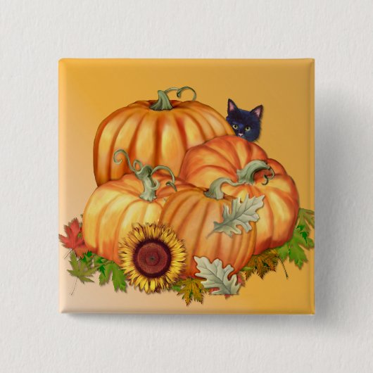 Autumn Bounty Vierkante Button 5,1 Cm (Voorkant)