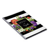 Autumn Bouquet & Chic Stripes - Aangepaste naam Notitieboek (Rechterzijde)