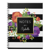 Autumn Bouquet & Chic Stripes - Aangepaste naam