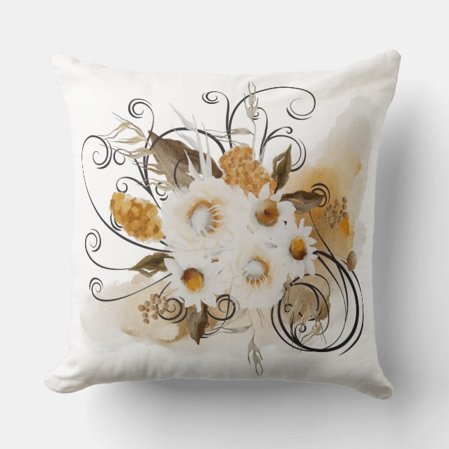 Autumn Bouquet met Swirl Kussen (Voorkant)