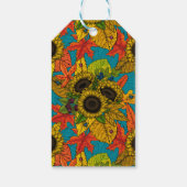 Autumn bouquet op blauw cadeaulabel (Achterkant)