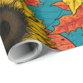 Autumn bouquet op blauw cadeaupapier (Rol Hoek)