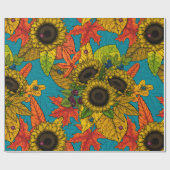 Autumn bouquet op blauw cadeaupapier (Vlak)