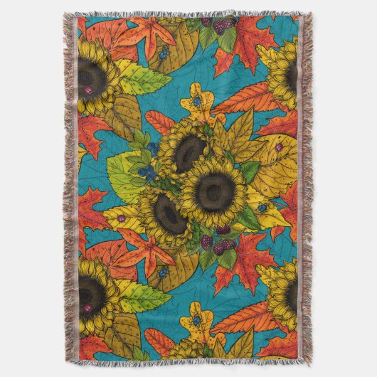 Autumn bouquet op blauw deken (Voorkant Verticaal)