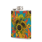 Autumn bouquet op blauw heupfles (Links)