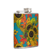 Autumn bouquet op blauw heupfles (Rechts)
