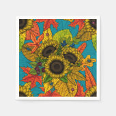 Autumn bouquet op blauw servet (Voorkant)