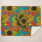 Autumn bouquet op blauw sherpa deken (Voorkant (horizontaal))