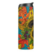 Autumn bouquet op blauw thermosbeker (Gedraaid links)