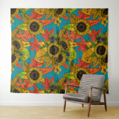 Autumn bouquet op blauw wandkleed (In Situ (horizontaal))
