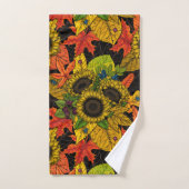 Autumn bouquet op zwart bad handdoek (Handdoek)