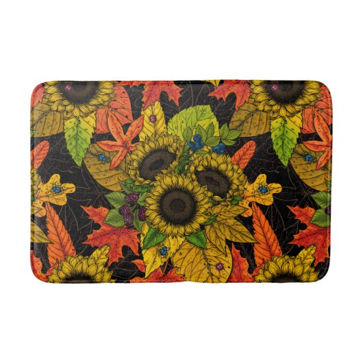 Autumn bouquet op zwart badmat (Voorkant)