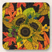 Autumn bouquet op zwart bier onderzetter (Voorkant)