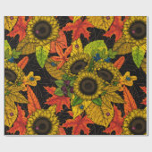Autumn bouquet op zwart cadeaupapier (Vlak)