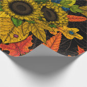 Autumn bouquet op zwart cadeaupapier (Hoek)