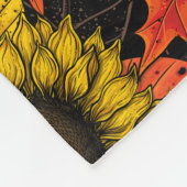 Autumn bouquet op zwart fleece deken (Hoek)