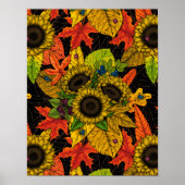 Autumn bouquet op zwart poster (Voorkant)